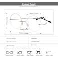 thumbnail image 6 of Agstum Memory Titanium Round Optical Eyeglasses Rimless Flexible Glasses Frame 46mm, 6 of 6