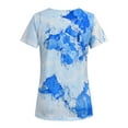 thumbnail image 3 of Gvmfive Women's Round Neck Map Print Casual Short Sleeve Tops Blouse Top, 3 of 4