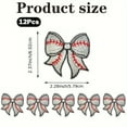 thumbnail image 2 of J.CARP 12 Pcs Baseball Iron on Patches, Bow Patch, Sports Style Embroidered Patches for Clothes, Backpacks, Hats, Jeans, T-Shirts, Tank Tops - White, 2 of 6
