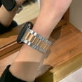 thumbnail image 4 of Bands Compatible with Apple Watch 38/40/41/42mm(S10), Stainless Steel Loop Magnetic Clasp iWatch Band for Apple Watch Series 10 9 8 7 6 5 4 3 2 1 SE Ultra for Men Women, Silver+Rosegold, 4 of 4