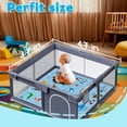 thumbnail image 5 of FUGWU Baby Play Mat for Floor, Fits 47x47 Playpen,Machine Washable, Non-Slip & Soft Crawling Mat for Infants(Blue Animal), 5 of 7