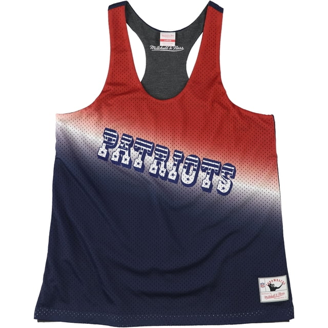 Mitchell & Ness Womens Reversible Mesh Racerback Tank Top, Blue, Large
