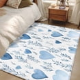 thumbnail image 4 of Rectangle Area Rugs 3 x 5 Ft, Valentine's Day Blue Non-Slip Residential Carpet, Spring Love Leaves Botanical Indoor Crawling Mats Runner Rugs for Living Room/Dining Room/Bedroom, 4 of 8
