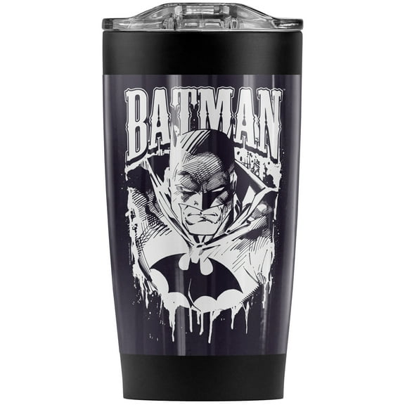 Batman Bat Metal Stainless Steel Tumbler 20 oz Coffee Travel Mug/Cup, Vacuum Insulated & Double Wall with Leakproof Sliding Lid | Great for Hot Drinks and Cold Beverages