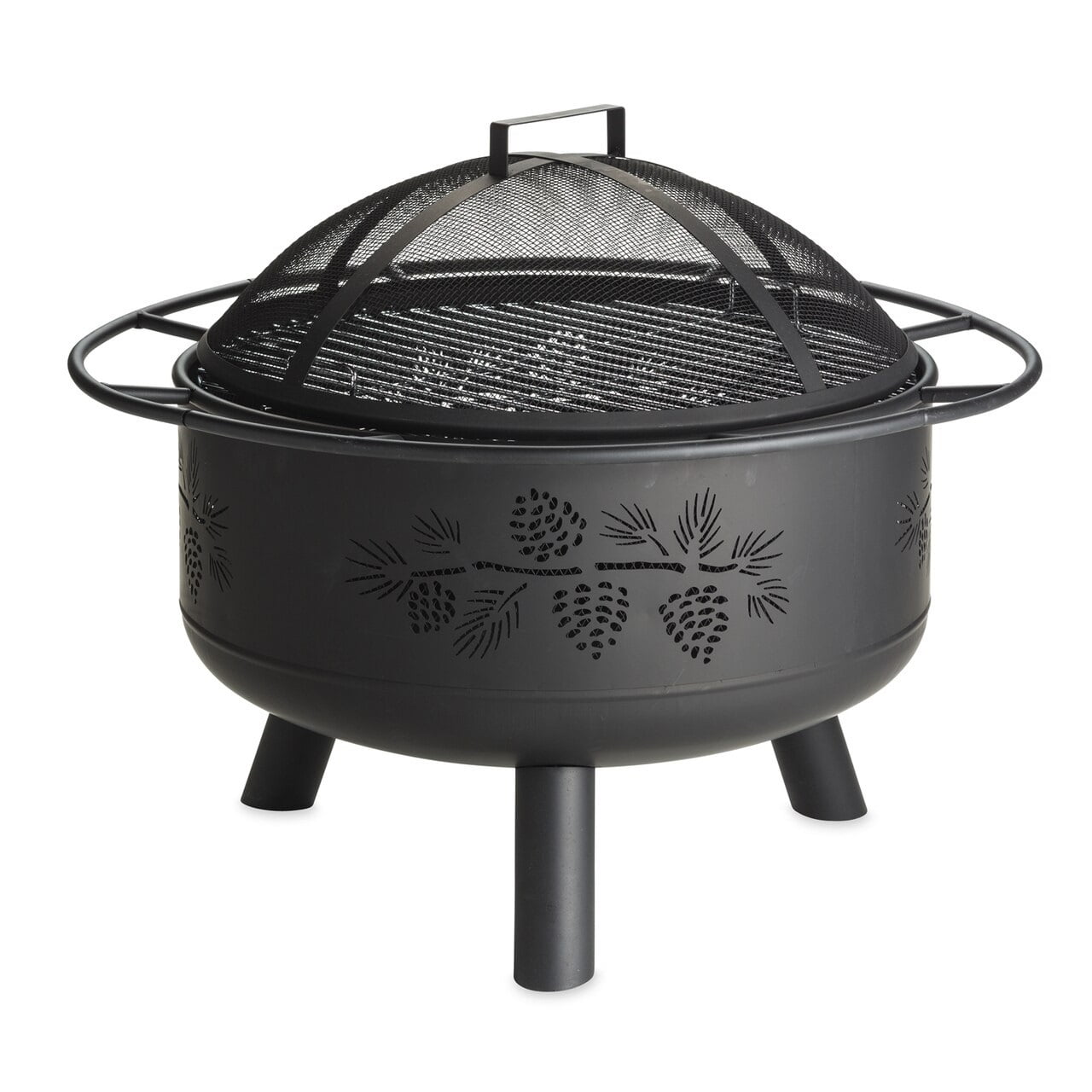 Pine Cone Wood Burning Fire Pit Black
