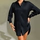 thumbnail image 4 of Camisa de pijama de seda helada para mujer: ropa sexy para estar por casa, manga larga, tejido de poliéster, adecuada para primavera/verano, corte holgado, 4 of 8
