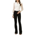 thumbnail image 2 of Allegra K Women's Polka Dots Tie Neck Long Sleeve Semi Sheer Blouse, 2 of 6