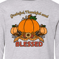 thumbnail image 4 of Inktastic Thankful Grateful and Blessed Pumpkins and Sunflower Long Sleeve Youth T-Shirt, 4 of 5