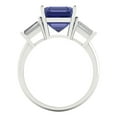 thumbnail image 4 of 3ct asscher cut blue tanzanite 14k white gold 3 stone Bridal Wedding Engagement Promise Anniversary Ring for Women size 7.25, 4 of 7