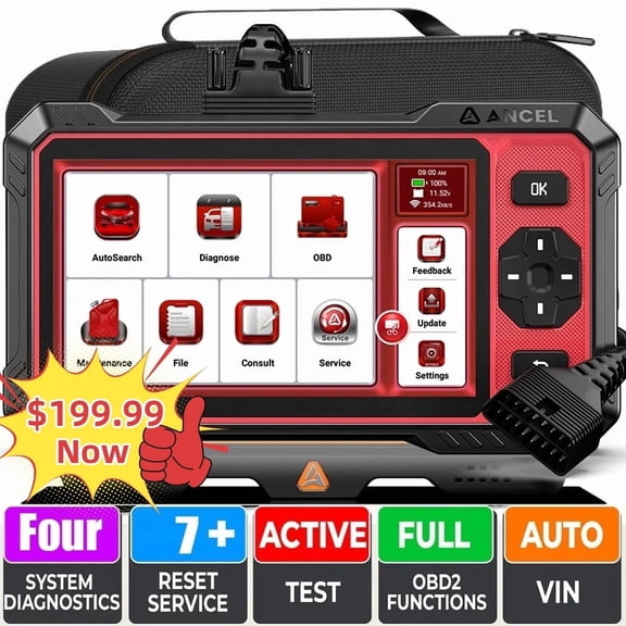ANCEL DS400 Lite OBD2 Scanner Bi-directional Scan Tool, ABS SRS TCM Engine Car Diagnostic Tool with 7 Reset, ABS/SRS/Oil/EPB Reset, CANFD FCA Support, Lifetime Free Update, Online Customer Chat