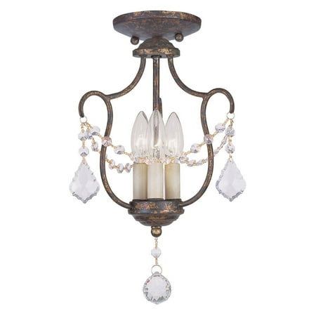 Livex Lighting Chesterfield 3 Light Convertible Chain Hang Ceiling Livex Lighting Chesterfield 3 Light Convertible Chain Hang Ceiling Mount