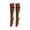 Red2, variant on GobdXE Unisex Knee High Socks Christmas Elf Stripe Graphic Print Soft Knit Holiday Costume Party Wear Size:One Size