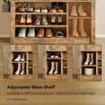 thumbnail image 3 of Noelse Entryway Hall Tree with Bench and Storage, 3 in 1 Hall Tree with Coat Rack and Shoe Storage, Adjustable Shoe Organizer, 2-Tier Storage Shelf for Hallway, Entryway, Rustic Brown, 3 of 8