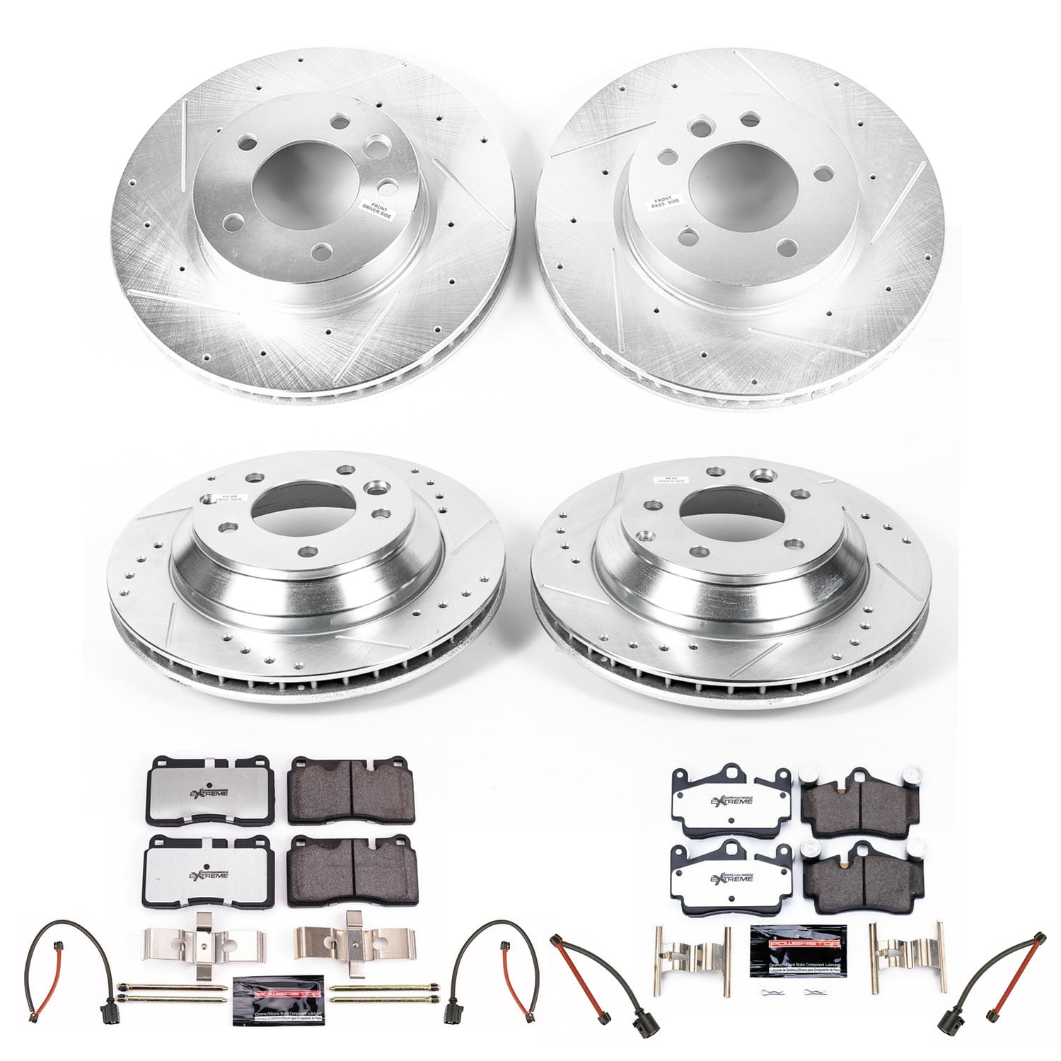 PowerStop Front and Rear Z26 Street Warrior Carbon-Fiber Ceramic Brake Pad and Drilled and Slotted Rotor Kit Fits: VOLKSWAGEN Select Models K5745-26
