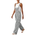 thumbnail image 7 of VBVC Women's Baggy Adjustable Strap Cargo Overalls , Sleeveless Wide Leg Jumpsuit Romper For Women , Ladies' Casual Bib Pants with Pockets, Gray , S-2XL, 7 of 7