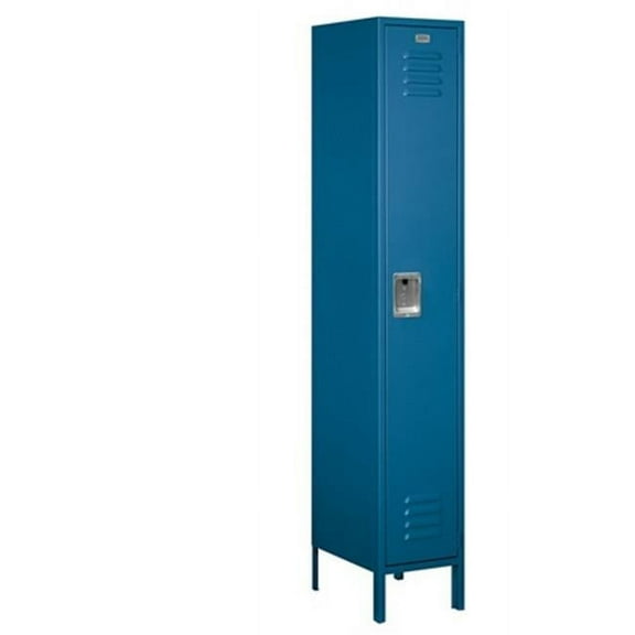 Salsbury Industries 51165BL-U Extra Wide Standard Metal Locker - Single Tier - 1 Wide - 6 Feet High - 15 Inches Deep - Blue - Unassembled