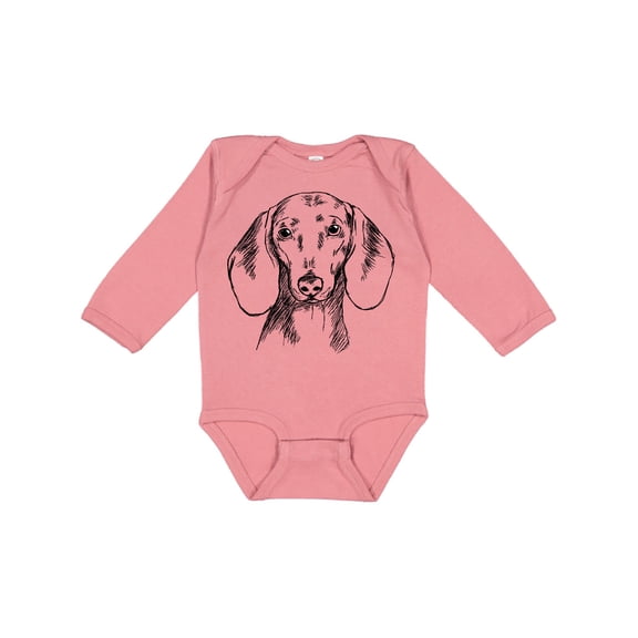 Inktastic Dachshund Sketch Portrait Boys or Girls Long Sleeve Baby Bodysuit