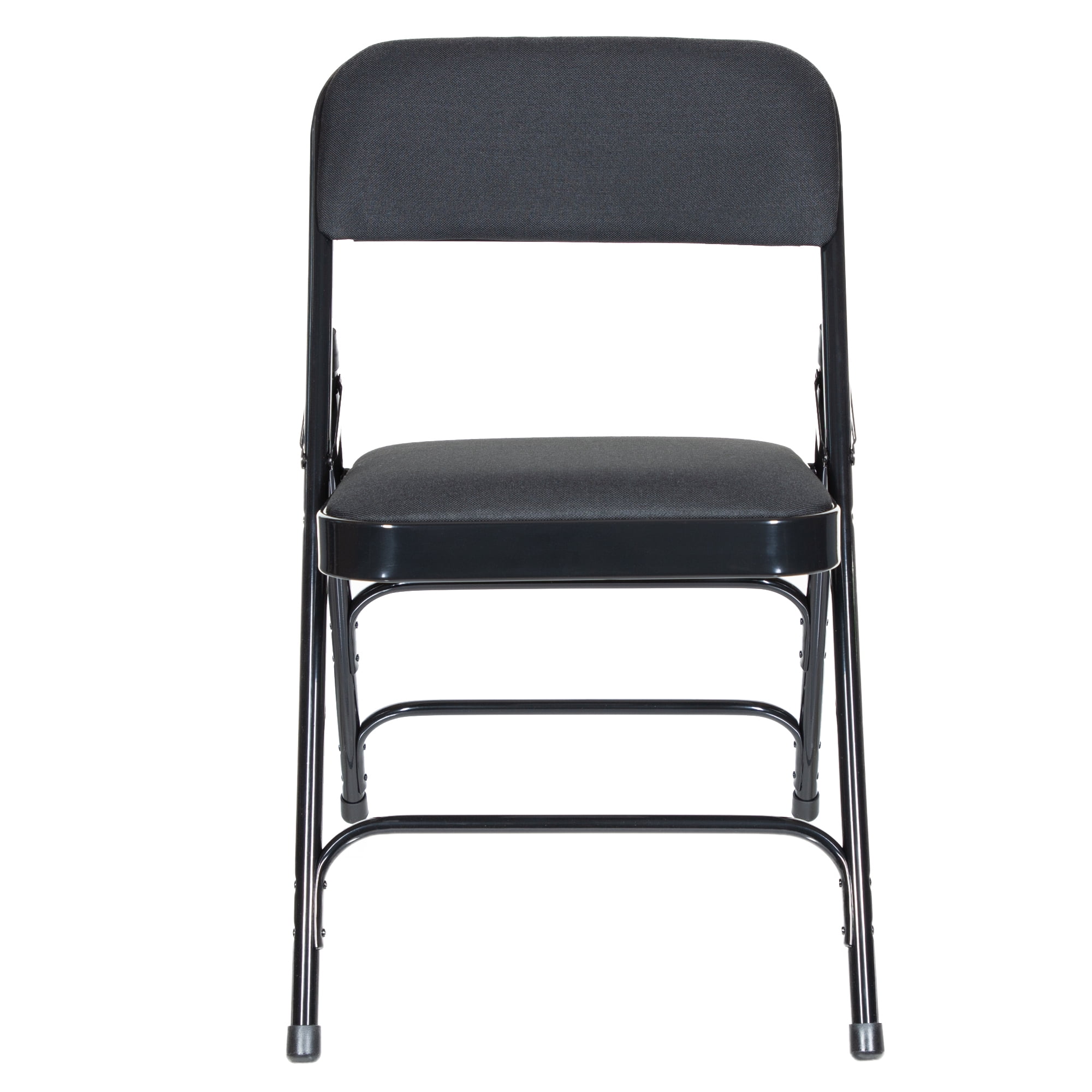 Hampden Furnishings Bernadine Collection Fabric Triple Brace Folding Chair, Black, Pack of 4