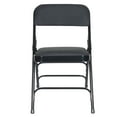 thumbnail image 3 of Hampden Furnishings Bernadine Collection Fabric Triple Brace Folding Chair, Black, Pack of 4, 3 of 4