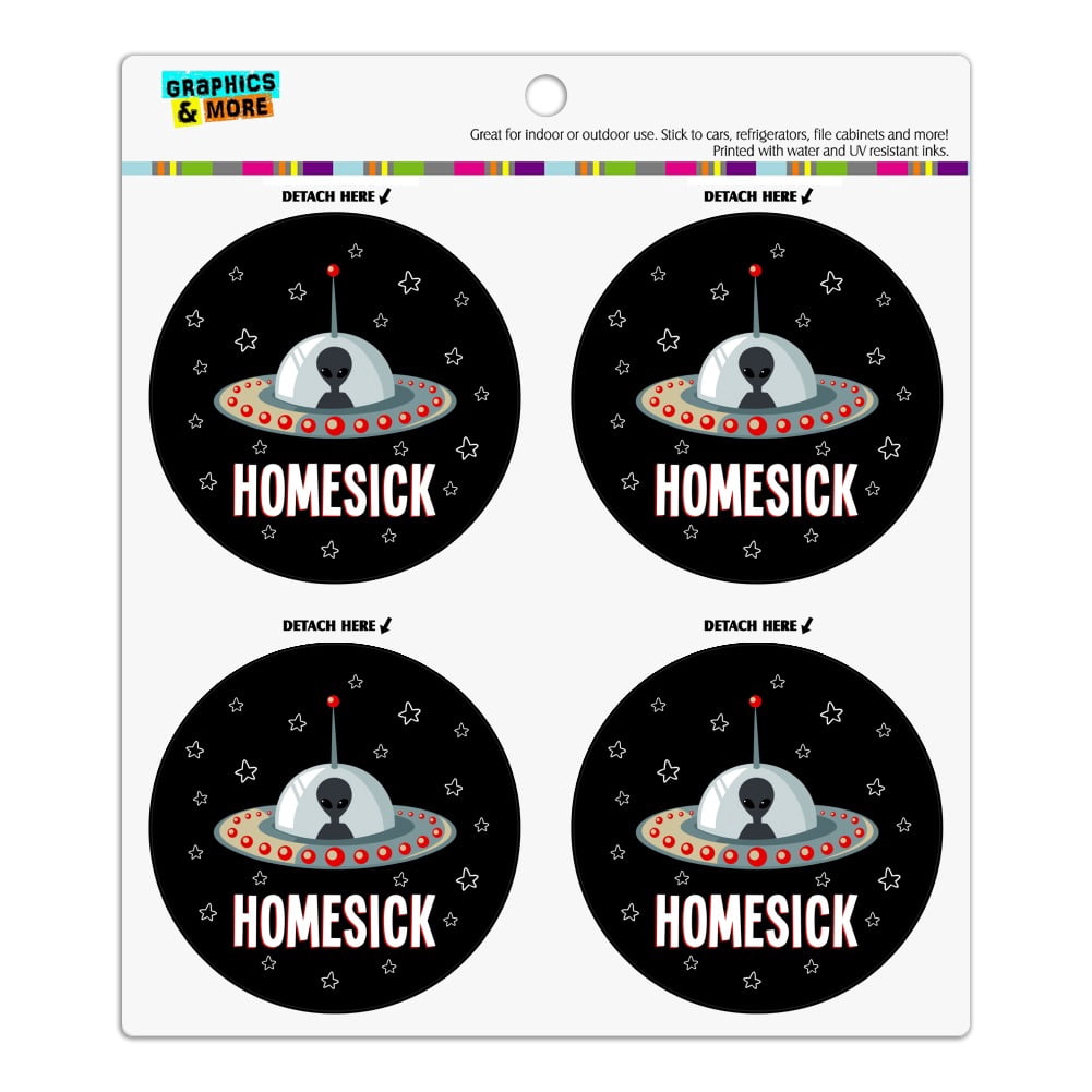 Homesick UFO Alien Funny Refrigerator Fridge Locker Vinyl Circle Magnet ...