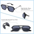 thumbnail image 4 of Vintage 70s Flat Aviator Small Frame Sunglasses for Women Men Square Metal Design UV400 Protection Shades, 4 of 4