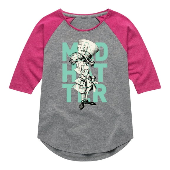 Alice In Wonderland - Mad Hatter - Toddler And Youth Girls Raglan Graphic T-Shirt