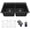 Black, variant on Karran Drop-in Quartz Composite 33 in. 1-Hole 50/50 Double Bowl Kitchen Sink Kit in Black