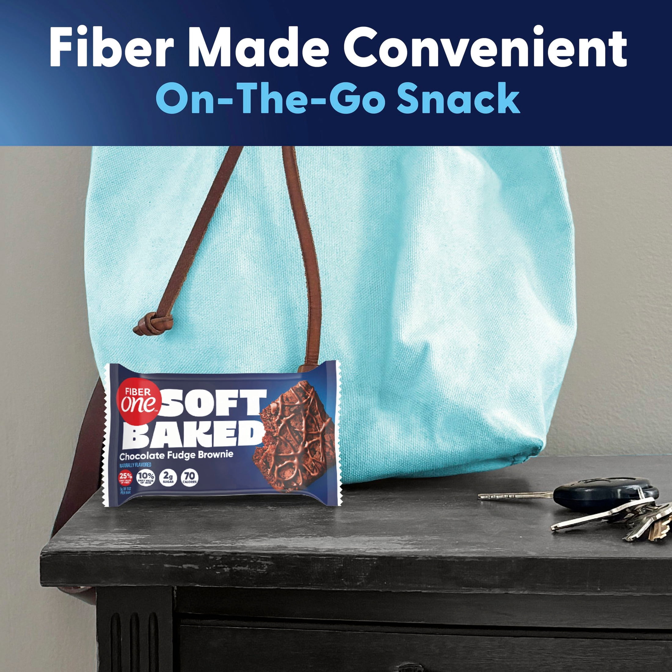 Fiber One Soft Baked Chocolate Fudge Brownies, Fiber Snacks, 6 Ct, 5.34 oz