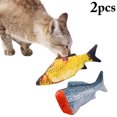 thumbnail image 2 of 2 Pcs Jouet Poisson Chat Interactif Simulé Réaliste Peluche Herbe à Chat Toy Cat Jouet à Mâcher, 2 of 10