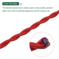thumbnail image 3 of Uxcell 3 Meters/9.8 Ft 2 Core 18AWG Vintage Twisted Cloth Covered Electrical Wire Red, 3 of 5