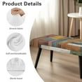 thumbnail image 7 of POLERO Color Wooden Patchwork Bench Seat Cover Christmas Decoration Washable Bench Cushion Cover with Elastic Band Rectangle Seat Protector for Bedroom, Living Room, Patio, 7 of 7