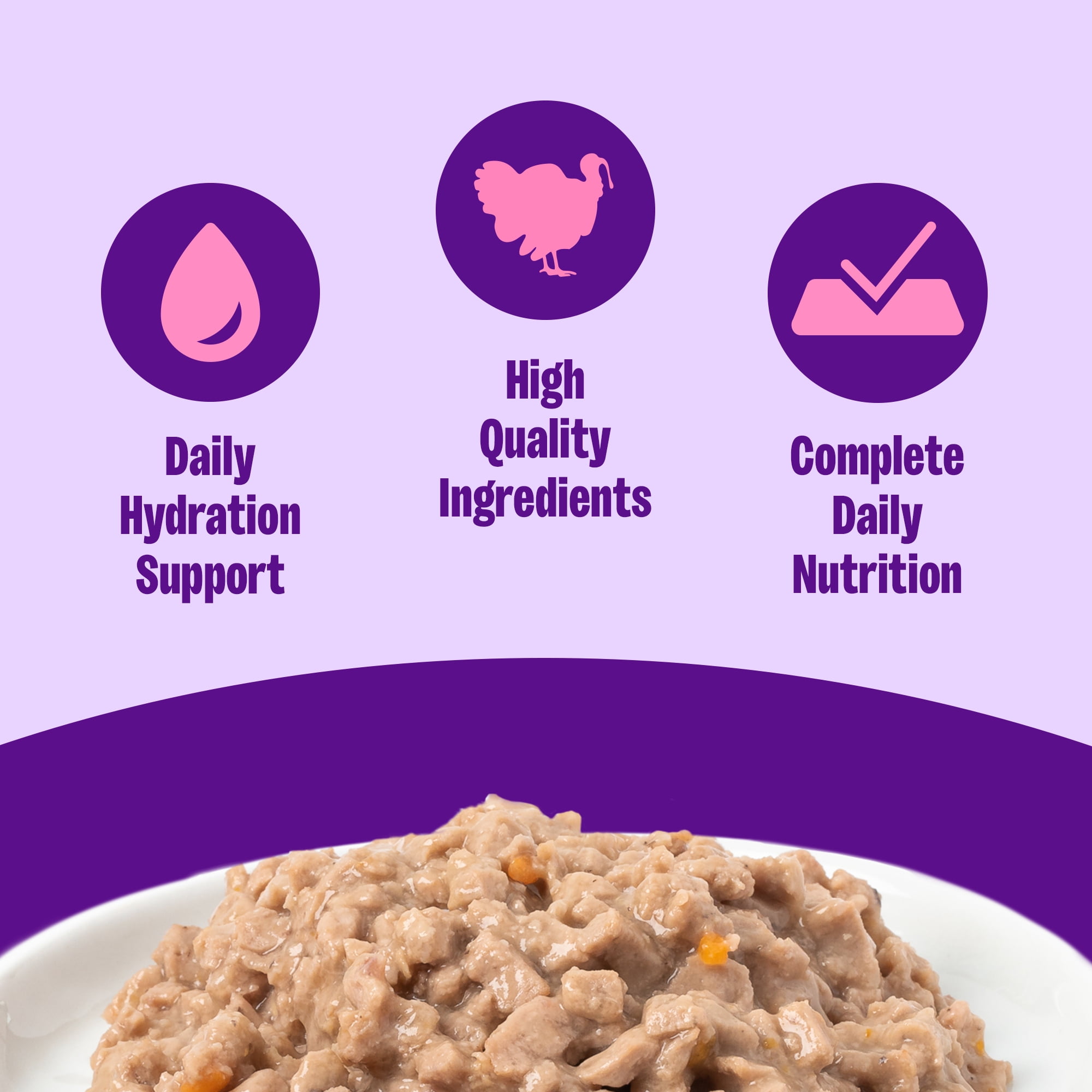 Wellness Complete Health Minced Adult Canned Wet Cat Food, Natural, Protein Rich, Grain Free, Turkey Entrée Recipe, 3 oz, Pack of 24 Cans