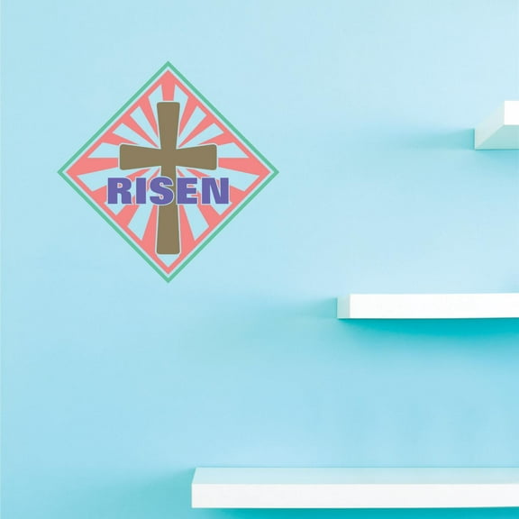 Custom Decals Risen Wall Art Size: 16 Inches x 16 Inches Color: Multi
