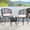 Brown, variant on TUAREX Boho 3 Piece Patio Bistro Set, Modern Wicker Outdoor Dining Set with 2 Chairs and Tempered Glass Table, Waterproof Washable Cushions, Gray Cushions
