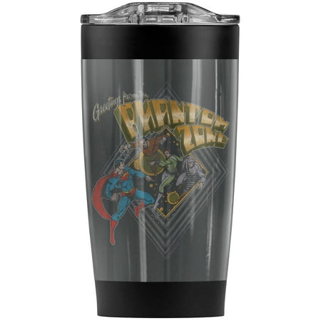 

Superman Zod Greetings Stainless Steel Tumbler 20 oz Coffee Travel Mug/Cup Vacuum Insulated & Double Wall with Leakproof Sliding Lid | Great for Hot Drinks and Cold Beverages
