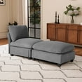 thumbnail image 5 of WestinTrends Hearthside 68.5" Corduroy Upholstered Indoor Chaise Lounge Chair, Gray, 5 of 16