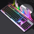thumbnail image 3 of para juegos con ergonómico silencioso con retroiluminación LED, para juegos retro, para escritorio, computador Negro 15 retro Macarena teclado para juegos, 3 of 8