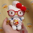 thumbnail image 1 of hello Cartoon Red Glasses Apron Keychain Plush Toy Backpack Doll Plush Keychain for Women Style 2, 1 of 1