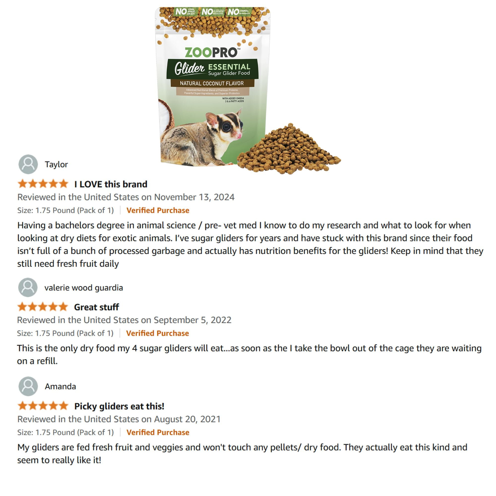 Exotic Nutrition Glider Essential Starter Package - ZooPro Glider Essential & ZooPro Garden Fresh Re-Hydrate