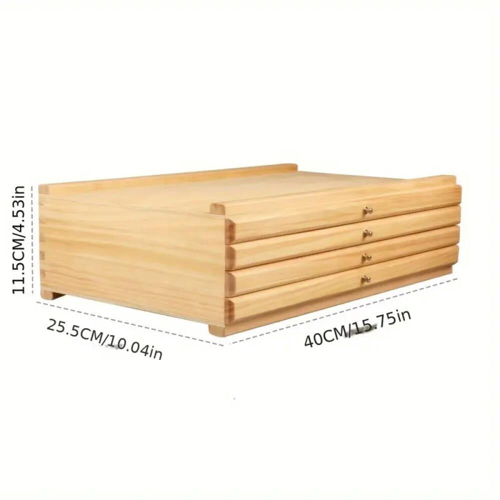 4/6-Tier Wooden Art Supply Organizer with Drawers – Multi-Compartment Storage Box for Pencils, Markers, Brushes & Tools – Portable Craft Caddy – Desk & Drawer Organizer