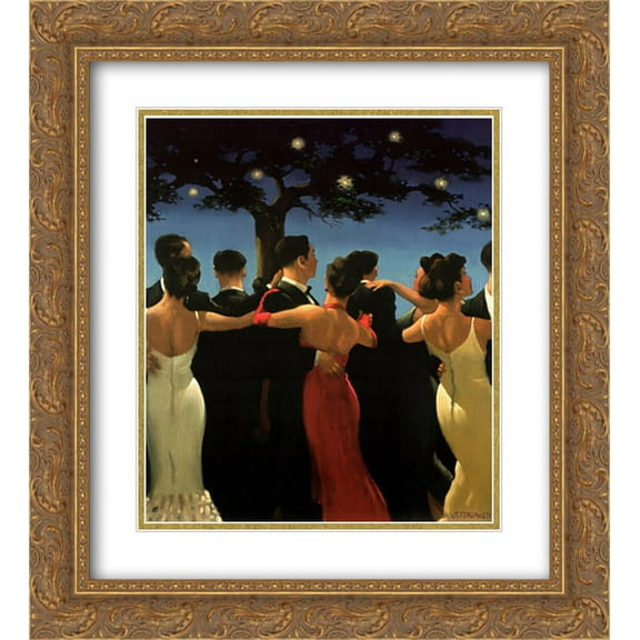 Waltzers 2x Matted 20x24 Gold Ornate Framed Art Print by Jack Vettriano
