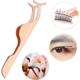 thumbnail image 2 of Épilateur de Cils en Acier Inoxydable à Pointe Courbée, Application et Retrait de Fausses Extensions (1 Pce, Or Rose), 2 of 5