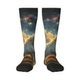 thumbnail image 2 of Lsque Starry Sky White Horse Printed Crew Socks Men's Women's LightWeight Thin Casual Calf Socks ,Knee High Socks,Cotton Socks, 2 of 9