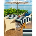 thumbnail image 5 of Fsddascl Green Navy Blue Striped Outdoor Tablecloth - 60x102 Inch Rectangle Dining Table Cover, Chic Abstract Lines Geometric Waterproof Outdoor Table Cloth with Umbrella Hole & Zipper for Patio, 5 of 7