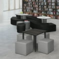 thumbnail image 2 of Jean Square Vinyl Ottoman (Set of 4)- Grey, 2 of 3