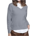 thumbnail image 3 of Sentmoon Fall Jackets for Women Long Sleeve Travel Clothes Women Oversized Solid Color Loose Soft and Cozy Fall Sweaters for Women Winter for Cool Fall Days Gray M, 3 of 4