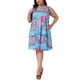 thumbnail image 2 of Vestido de verano sin mangas de talla grande Agnes Orinda con cuello redondo y bolsillos 3X Rosa Azul, 2 of 5