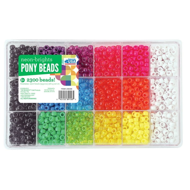 The Beadery Neon & Bright's Pony Bead Extravaganza Bead Box Walmart