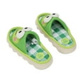 thumbnail image 5 of Keroppi 3D Character Face Art Women's Green & White Plaid Open-Toed Slide Slippers-Medium, 5 of 7