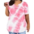 thumbnail image 2 of Plus Size Tops 4X Women​ Under $10 Fashionable And Loose V-Neck Blouse Casual Loose Short Sleeve Blouse Casual Tops, 2 of 5